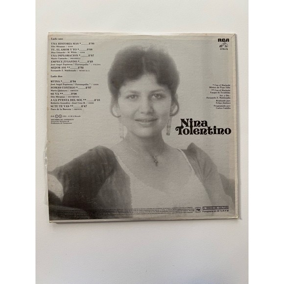 Nina Tolentino Ruina Una Historia Mas 1982 LP OTR-74 EX Dama Romantica De Mexico - Picture 2 of 8
